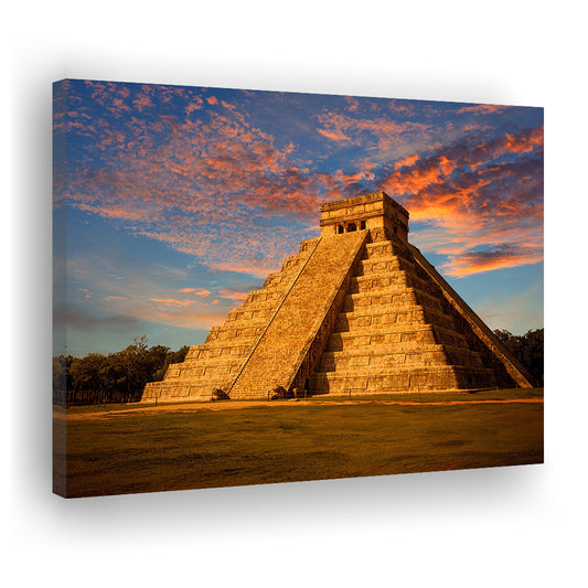 Mayan Pyramid Wall Art, Yucatan Mexico Wall Decor, Ancient Architecture Canvas Print, Cavas Print Wall Art Hom Decor