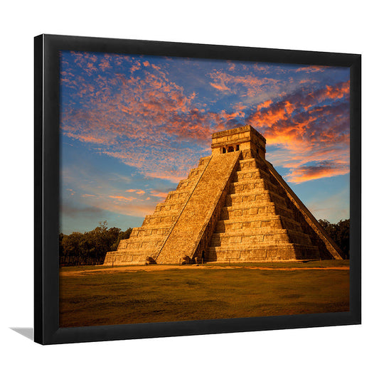 Mayan Pyramid Wall Art, Yucatan Mexico Wall Decor, Ancient Architecture Art Prints, Framed Art Print, Picture Framed
