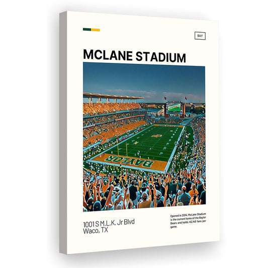 McLane Stadium Print, Baylor Bears Stadium Canvas Art, Fan Gifts, Sport Art, Canvas Print Wall Art
