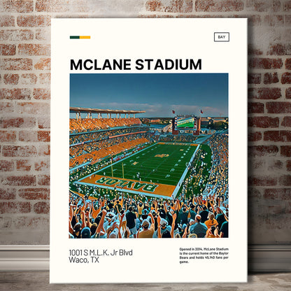McLane Stadium Print, Baylor Bears Stadium Canvas Art, Fan Gifts, Sport Art, Canvas Print Wall Art