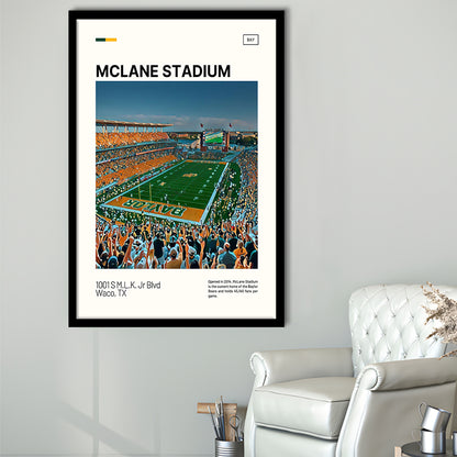 McLane Stadium Print, Baylor Bears Stadium Art, Gifts for him, Sport Art, Framed Art Print Wall Decor