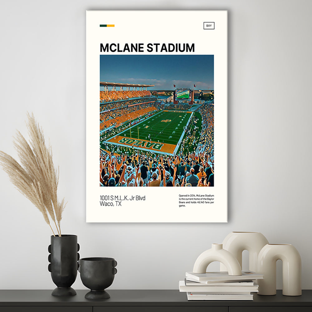 McLane Stadium Print, Baylor Bears Stadium Canvas Art, Fan Gifts, Sport Art, Canvas Print Wall Art