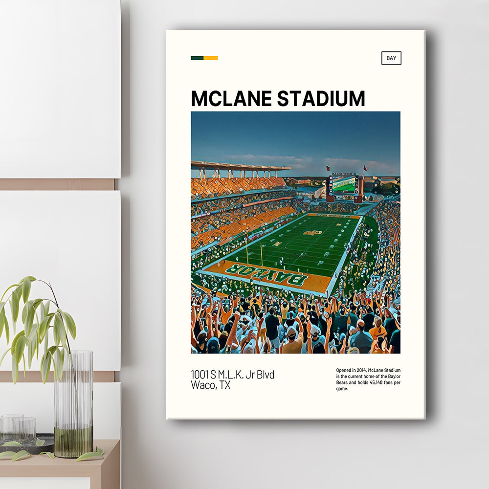 McLane Stadium Print, Baylor Bears Stadium Canvas Art, Fan Gifts, Sport Art, Canvas Print Wall Art