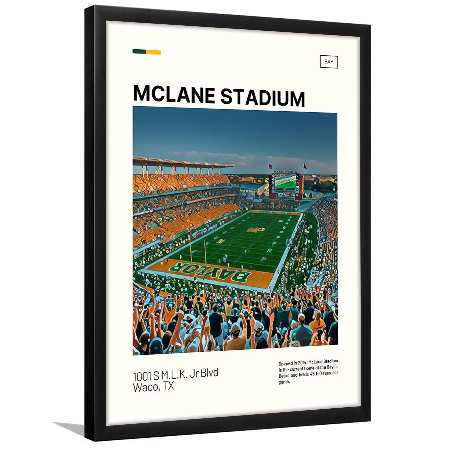 McLane Stadium Print, Baylor Bears Stadium Art, Gifts for him, Sport Art, Framed Art Print Wall Decor