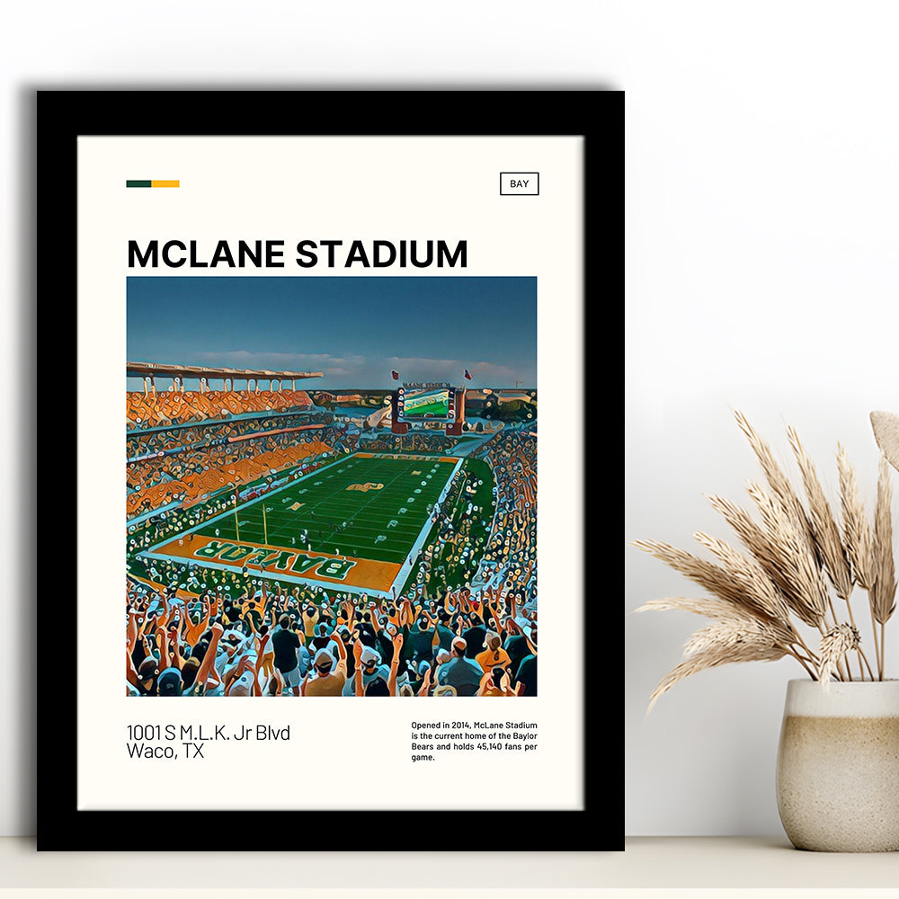 McLane Stadium Print, Baylor Bears Stadium Art, Gifts for him, Sport Art, Framed Art Print Wall Decor