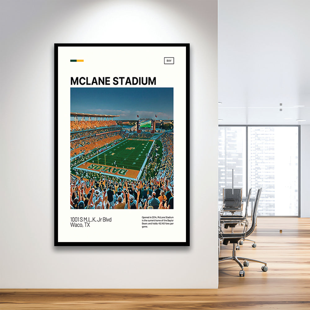 McLane Stadium Print, Baylor Bears Stadium Art, Gifts for him, Sport Art, Framed Art Print Wall Decor