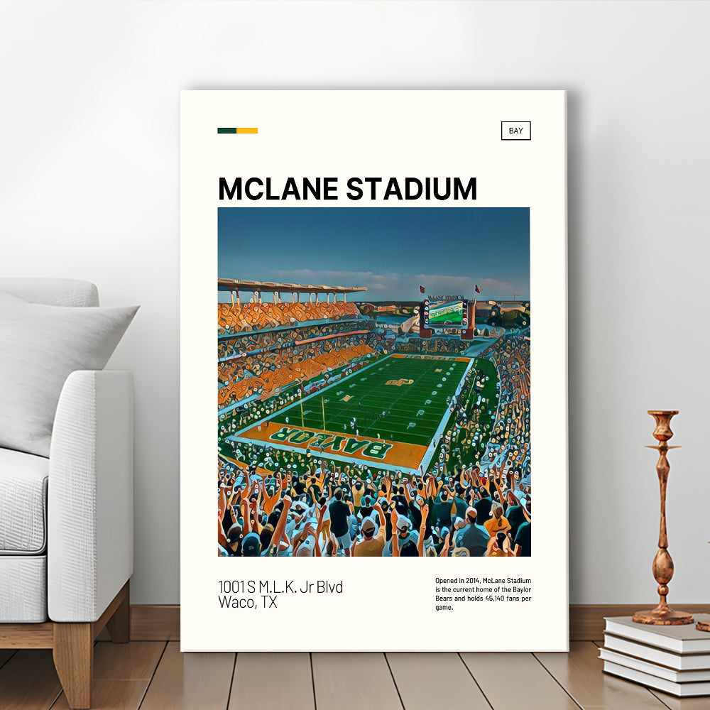 McLane Stadium Print, Baylor Bears Stadium Canvas Art, Fan Gifts, Sport Art, Canvas Print Wall Art