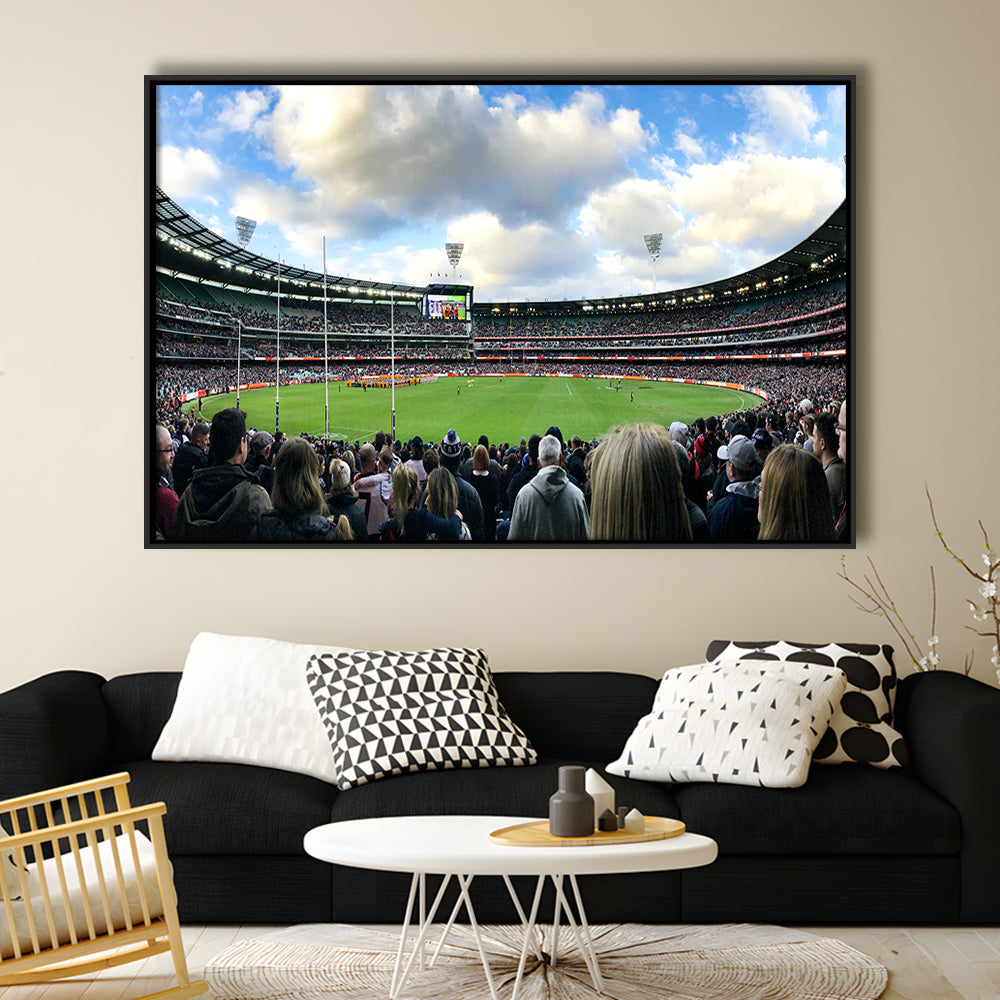 Melbourne Cricket Ground, Stadium Canvas, Sport Art, Fan Gifts, Framed Canvas Print Wall Art, Floating Frame