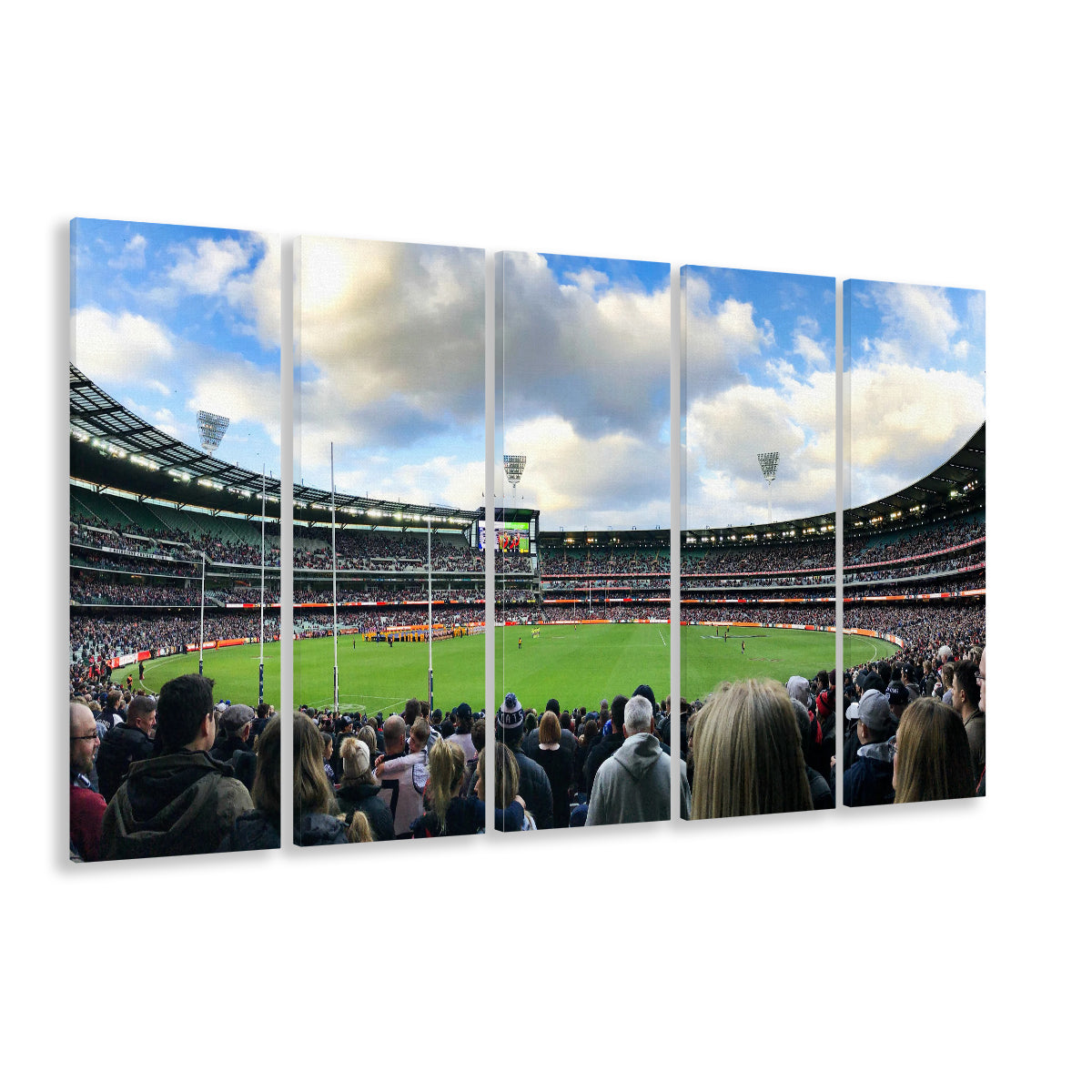 Melbourne Cricket Ground, Stadium Canvas, Sport Art, Fan Gifts, 5 Panel B, Extra Large Canvas, Canvas Print Wall Art