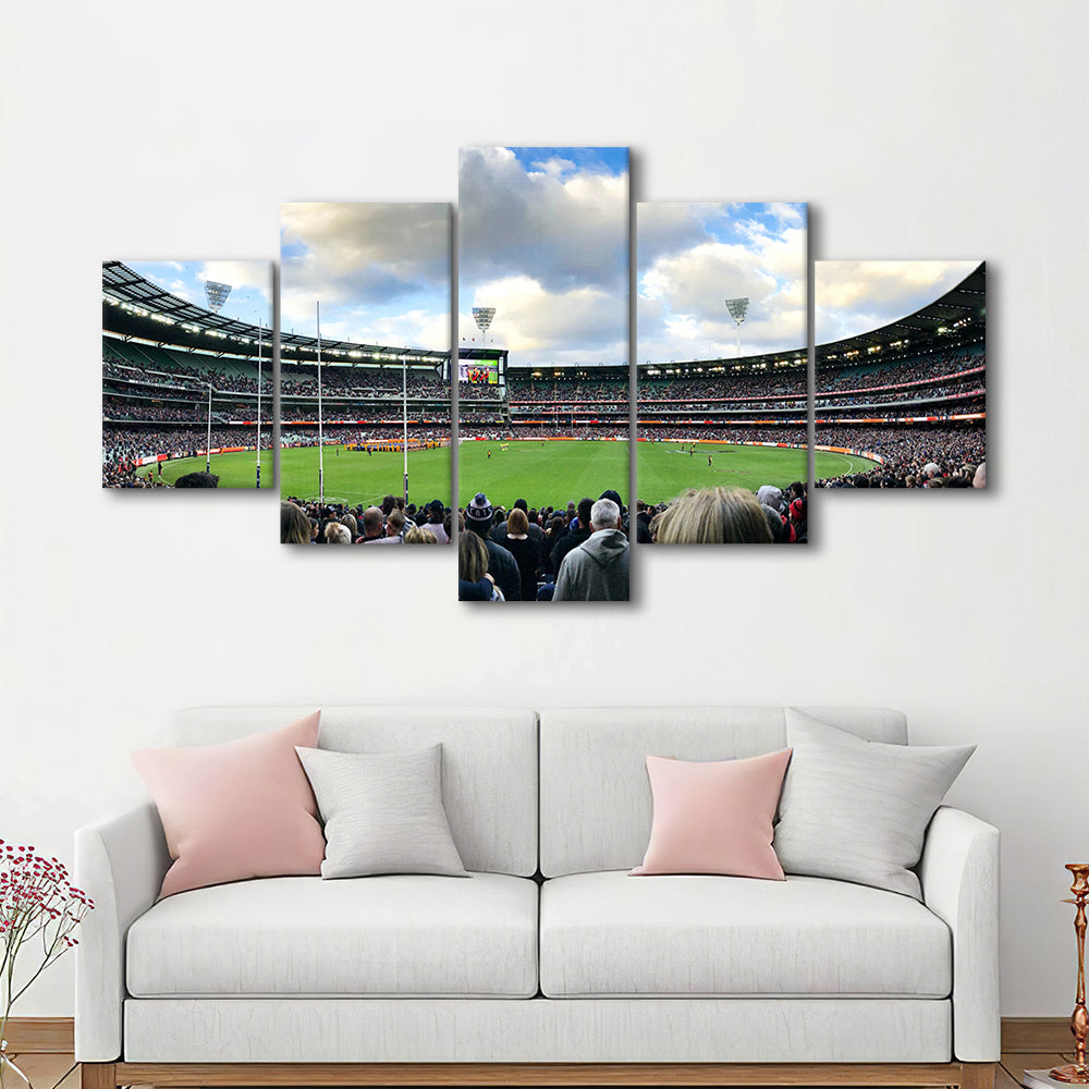 Melbourne Cricket Ground, Stadium Canvas, Sport Art, Fan Gifts, 5 Panel, Large Canvas, Canvas Print Wall Art