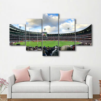 Melbourne Cricket Ground, Stadium Canvas, Sport Art, Fan Gifts, 5 Panel, Large Canvas, Canvas Print Wall Art