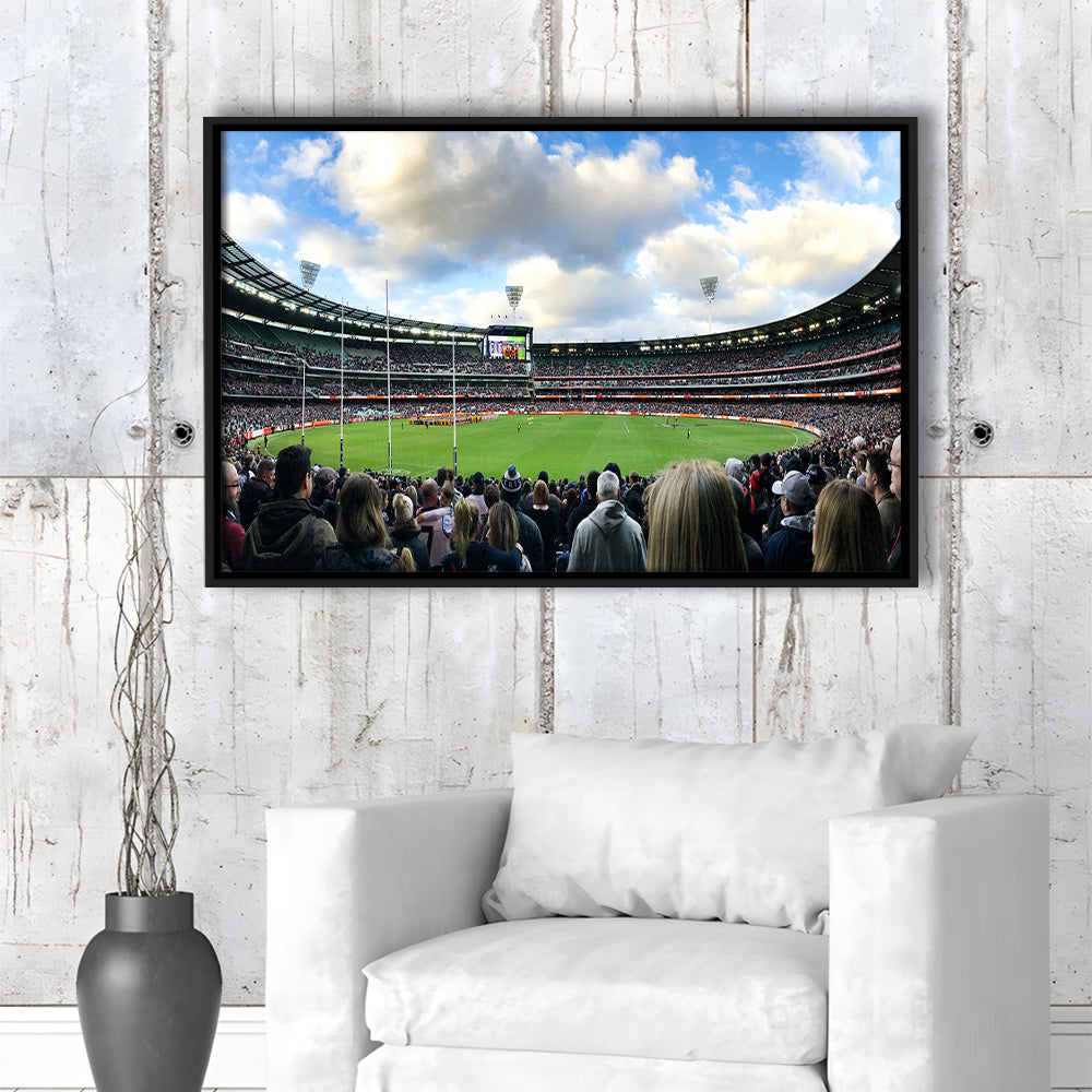 Melbourne Cricket Ground, Stadium Canvas, Sport Art, Fan Gifts, Framed Canvas Print Wall Art, Floating Frame