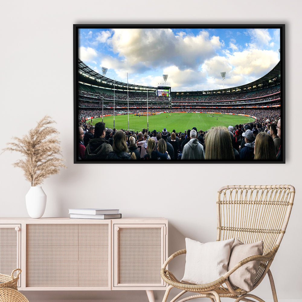 Melbourne Cricket Ground, Stadium Canvas, Sport Art, Fan Gifts, Framed Canvas Print Wall Art, Floating Frame