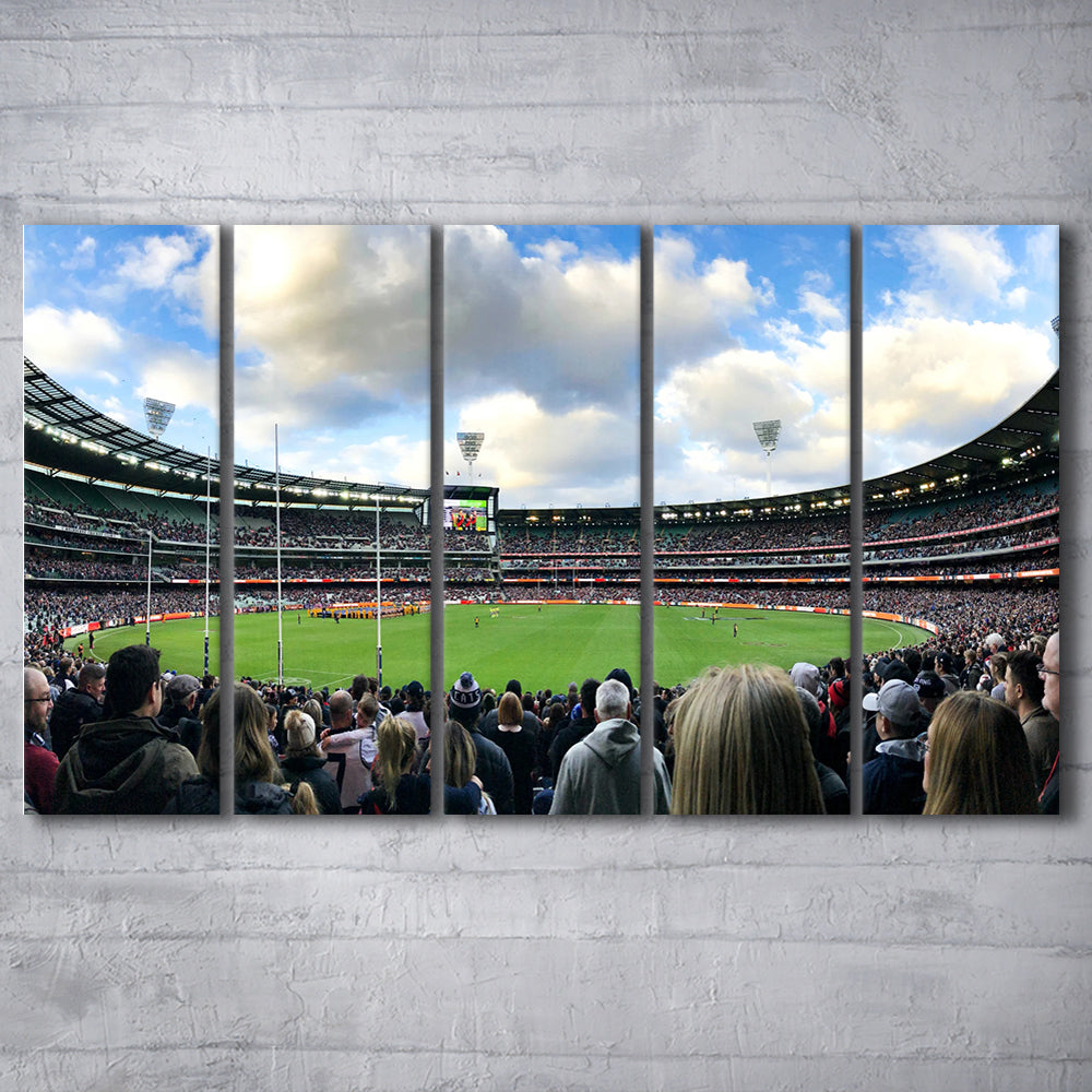 Melbourne Cricket Ground, Stadium Canvas, Sport Art, Fan Gifts, 5 Panel B, Extra Large Canvas, Canvas Print Wall Art