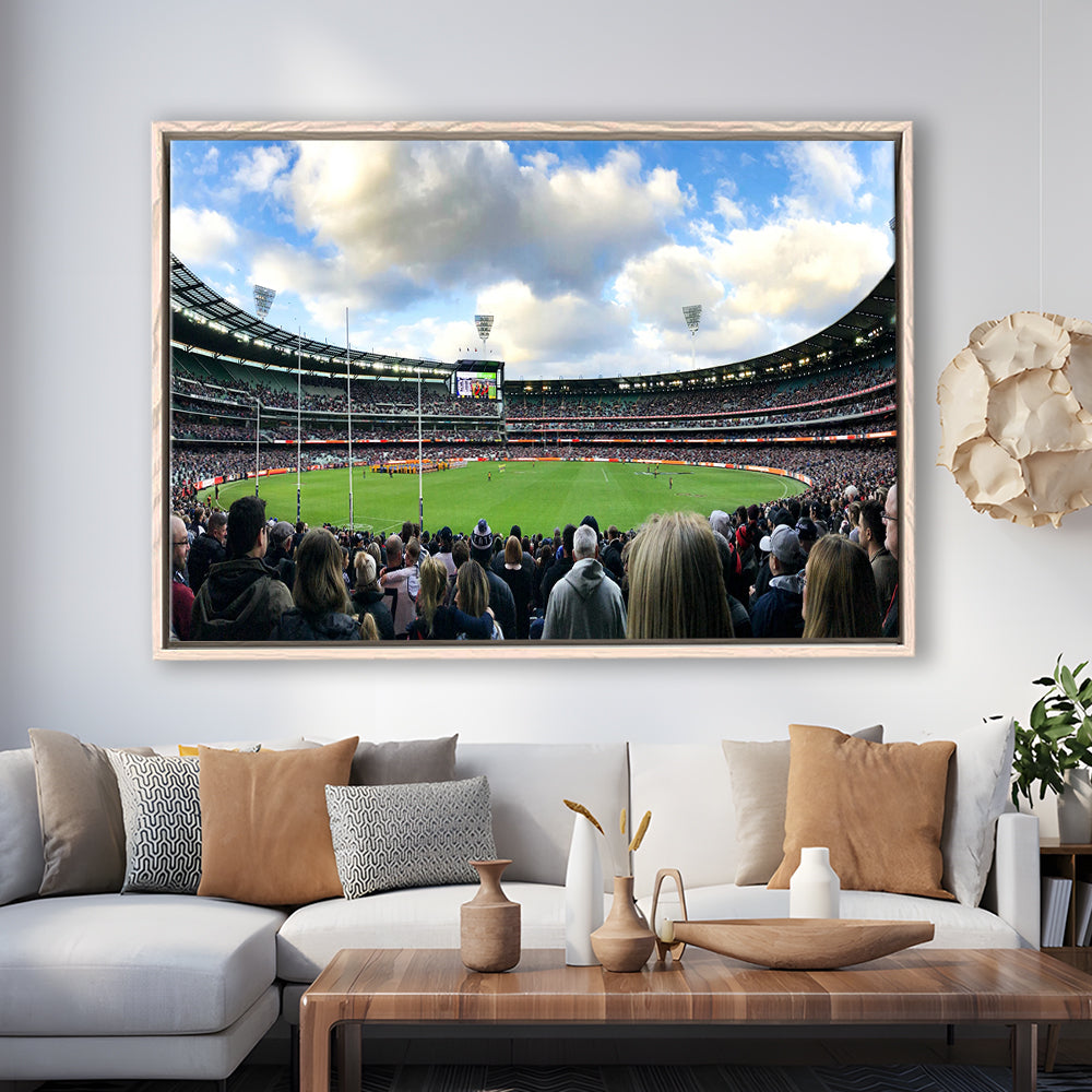 Melbourne Cricket Ground, Stadium Canvas, Sport Art, Fan Gifts, Framed Canvas Print Wall Art, Floating Frame