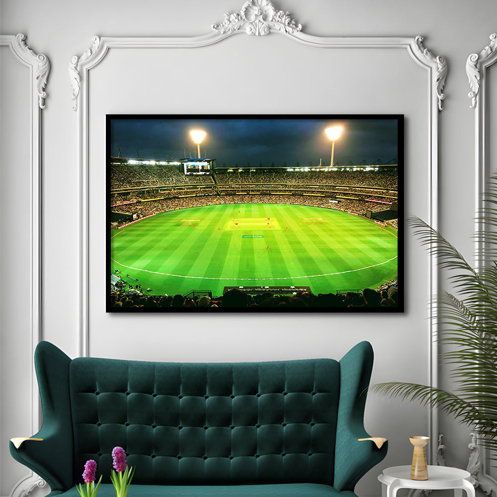 Melbourne Cricket Ground, Stadium Canvas, Sport Art, Gift for him, Framed Art Print Wall Decor, Picture Framed
