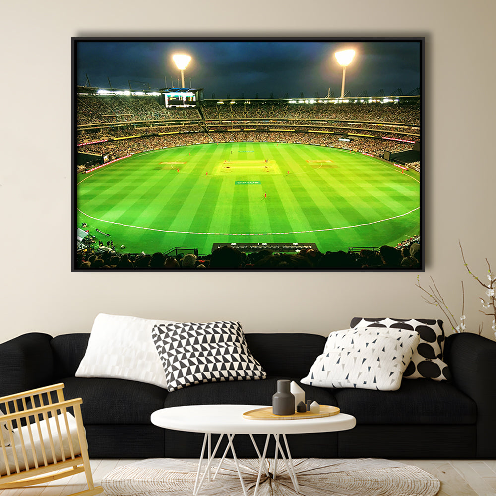 Melbourne Cricket Ground, Stadium Canvas, Sport Art, Framed Canvas Print Wall Art, Floating Frame