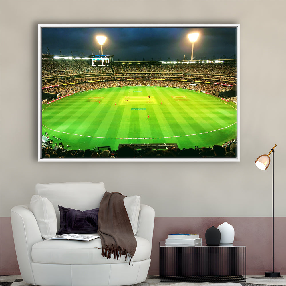 Melbourne Cricket Ground, Stadium Canvas, Sport Art, Framed Canvas Print Wall Art, Floating Frame