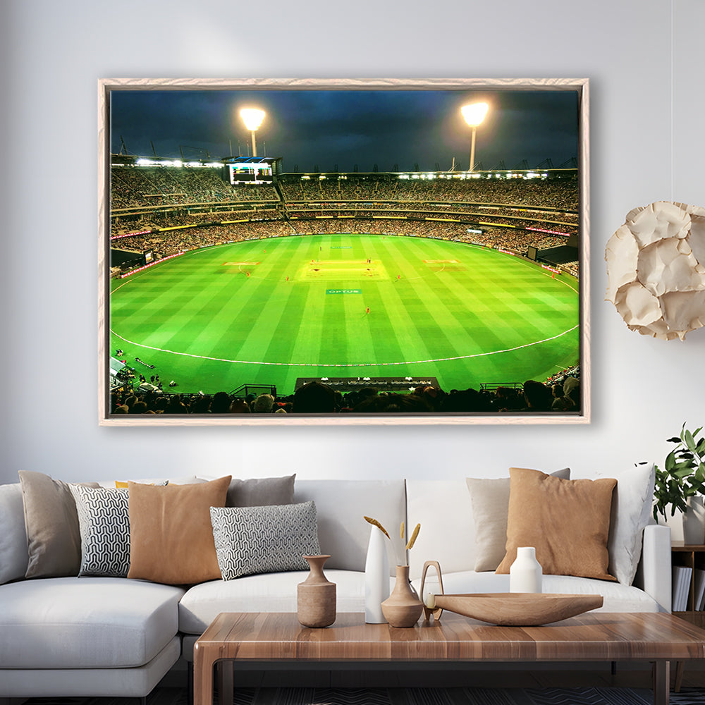 Melbourne Cricket Ground, Stadium Canvas, Sport Art, Framed Canvas Print Wall Art, Floating Frame