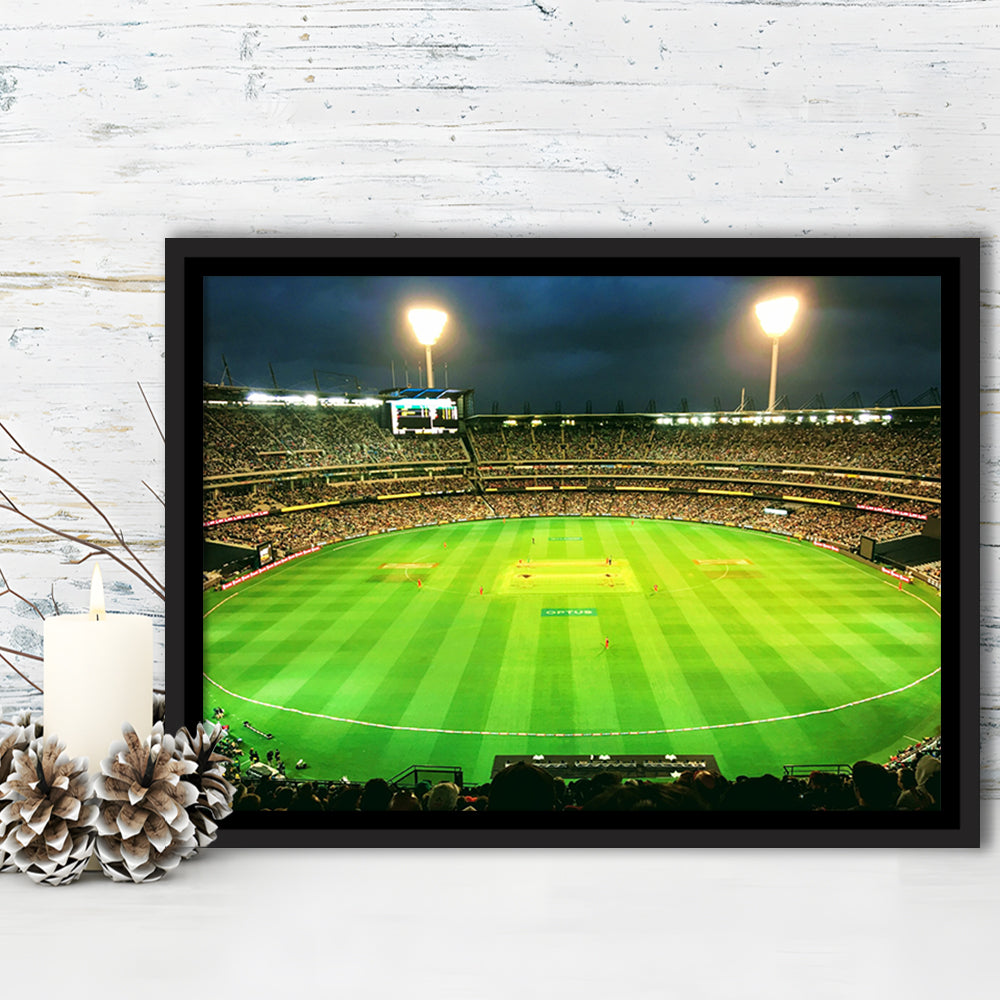 Melbourne Cricket Ground, Stadium Canvas, Sport Art, Framed Canvas Print Wall Art, Floating Frame