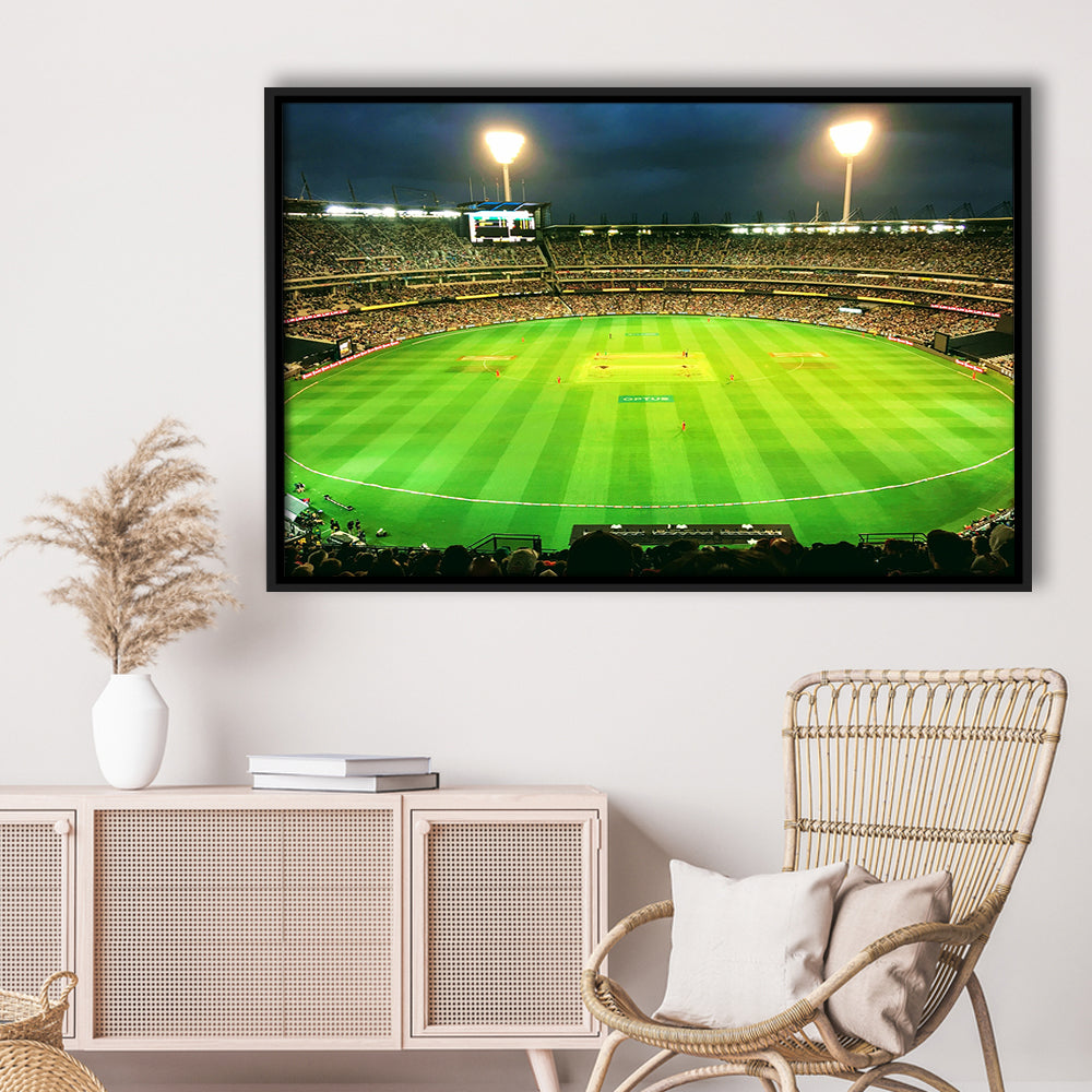 Melbourne Cricket Ground, Stadium Canvas, Sport Art, Framed Canvas Print Wall Art, Floating Frame