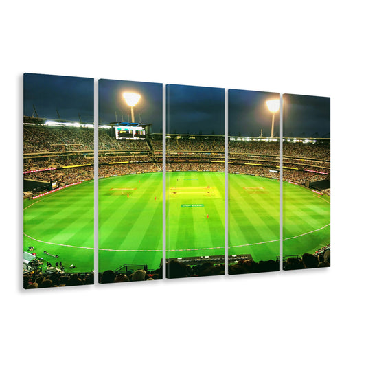 Melbourne Cricket Ground, Stadium Canvas, Sport Art, 5 Panel B, Extra Large Canvas, Canvas Print Wall Art