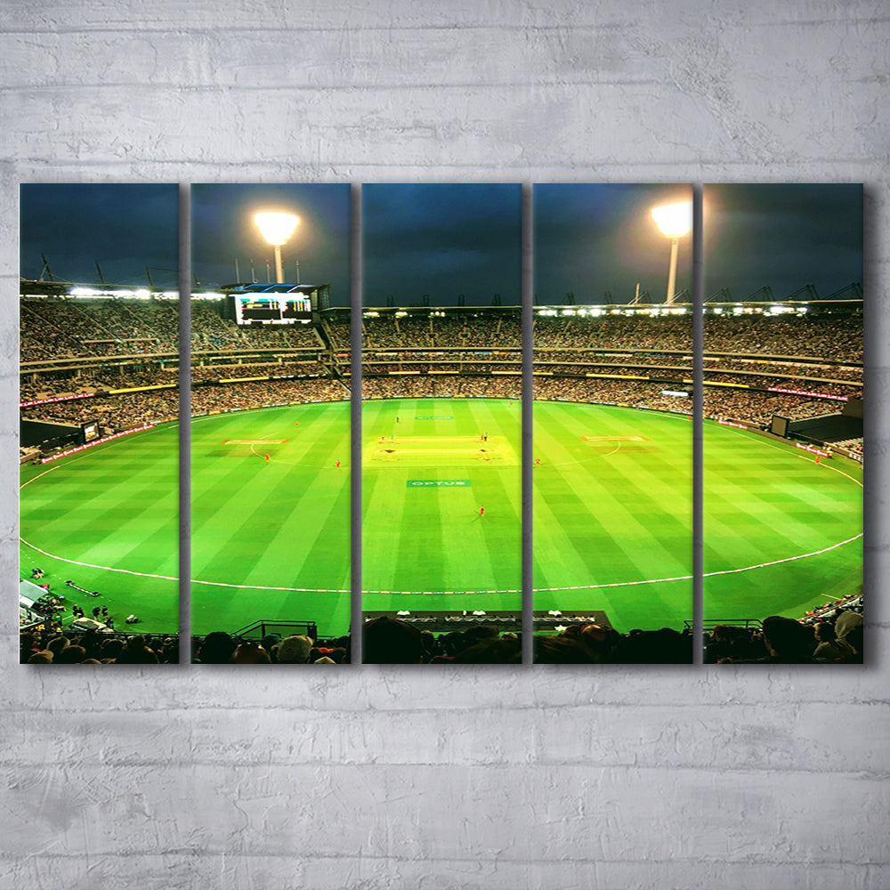 Melbourne Cricket Ground, Stadium Canvas, Sport Art, 5 Panel B, Extra Large Canvas, Canvas Print Wall Art