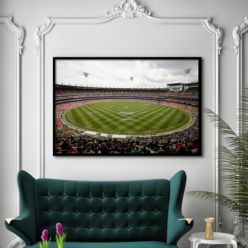Melbourne Cricket Ground Stadium, Stadium Canvas, Sport Art, Gift for him, Framed Art Print Wall Decor, Picture Framed