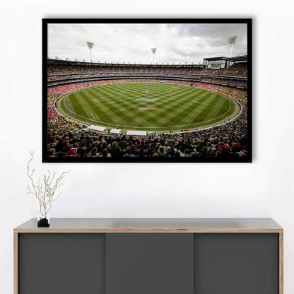 Melbourne Cricket Ground Stadium, Stadium Canvas, Sport Art, Gift for him, Framed Art Print Wall Decor, Picture Framed