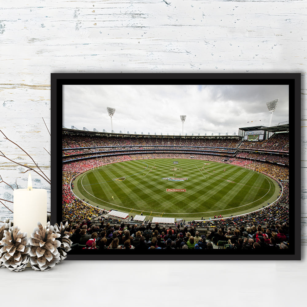 Melbourne Cricket Ground Stadium, Stadium Canvas, Sport Art, Framed Canvas Print Wall Art, Floating Frame