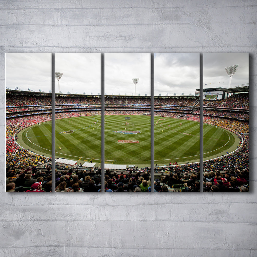 Melbourne Cricket Ground Stadium, Stadium Canvas, Sport Art, 5 Panel B, Extra Large Canvas, Canvas Print Wall Art