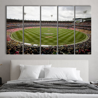 Melbourne Cricket Ground Stadium, Stadium Canvas, Sport Art, 5 Panel B, Extra Large Canvas, Canvas Print Wall Art