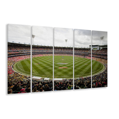 Melbourne Cricket Ground Stadium, Stadium Canvas, Sport Art, 5 Panel B, Extra Large Canvas, Canvas Print Wall Art