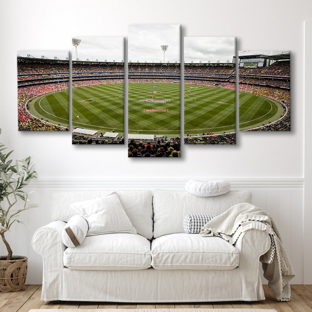 Melbourne Cricket Ground Stadium, Stadium Canvas, Sport Art, Gift for him, 5 Panel, Large Canvas, Canvas Print Wall Art