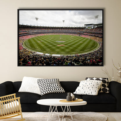 Melbourne Cricket Ground Stadium, Stadium Canvas, Sport Art, Framed Canvas Print Wall Art, Floating Frame