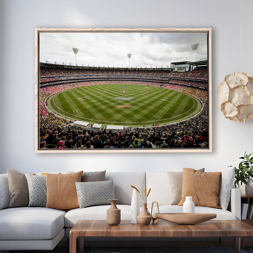 Melbourne Cricket Ground Stadium, Stadium Canvas, Sport Art, Framed Canvas Print Wall Art, Floating Frame
