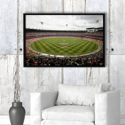 Melbourne Cricket Ground Stadium, Stadium Canvas, Sport Art, Framed Canvas Print Wall Art, Floating Frame