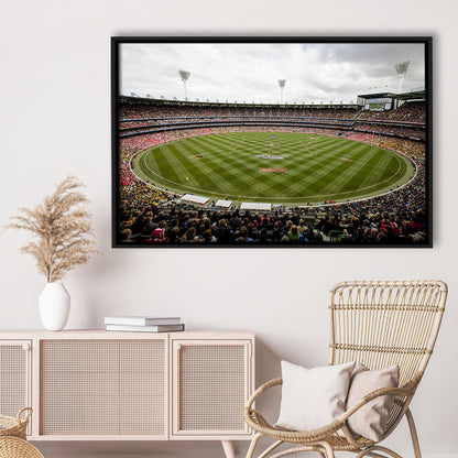 Melbourne Cricket Ground Stadium, Stadium Canvas, Sport Art, Framed Canvas Print Wall Art, Floating Frame