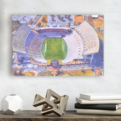 Memorial Stadium Clemson WaterColor, Pickens County South Carolina, Sport Art, Gifts for him, Canvas Print Wall Art