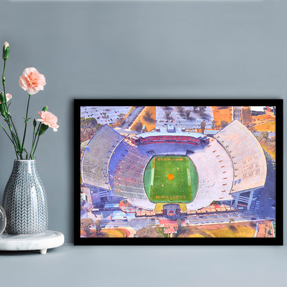 Memorial Stadium Clemson WaterColor, Pickens County South Carolina, Sport Gift Art, Framed Art Print Wall Decor