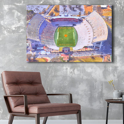 Memorial Stadium Clemson WaterColor, Pickens County South Carolina, Sport Art, Gifts for him, Canvas Print Wall Art