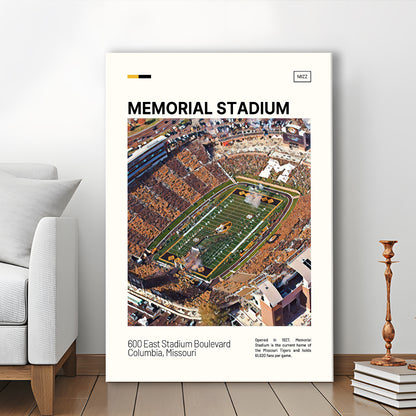 Memorial Stadium Print, Missouri Tigers Stadium Canvas Art, Fan Gifts, Sport Art, Canvas Print Wall Art