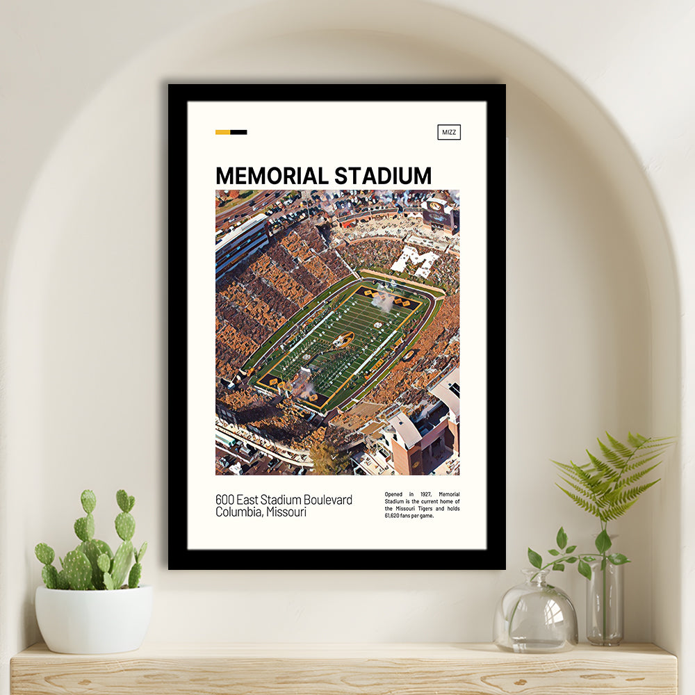 Memorial Stadium Print, Missouri Tigers Stadium Art, Gifts for him, Sport Art, Framed Art Print Wall Decor