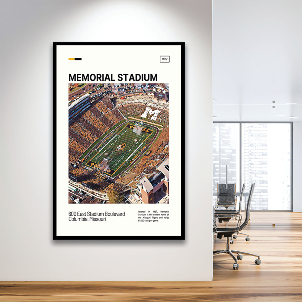 Memorial Stadium Print, Missouri Tigers Stadium Art, Gifts for him, Sport Art, Framed Art Print Wall Decor