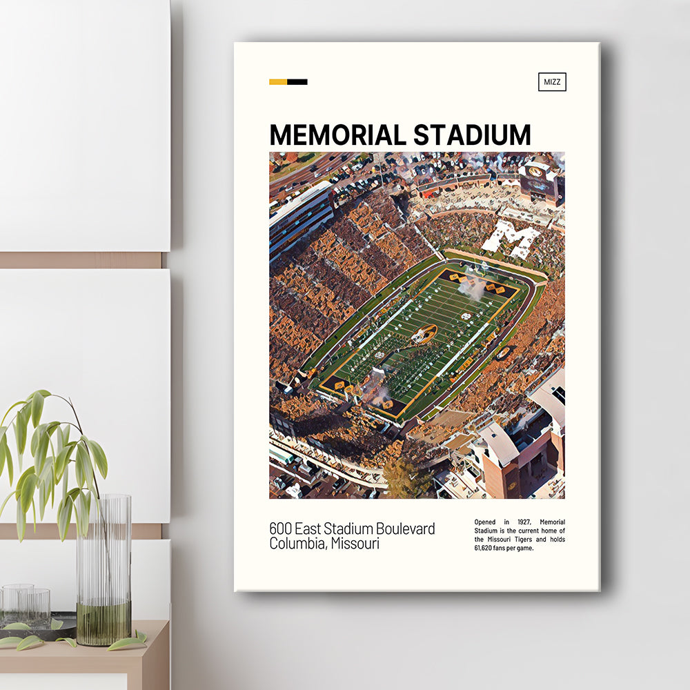 Memorial Stadium Print, Missouri Tigers Stadium Canvas Art, Fan Gifts, Sport Art, Canvas Print Wall Art
