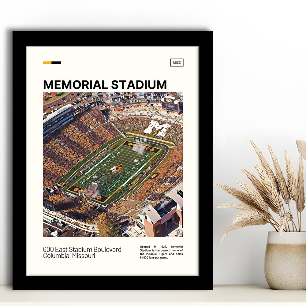 Memorial Stadium Print, Missouri Tigers Stadium Art, Gifts for him, Sport Art, Framed Art Print Wall Decor