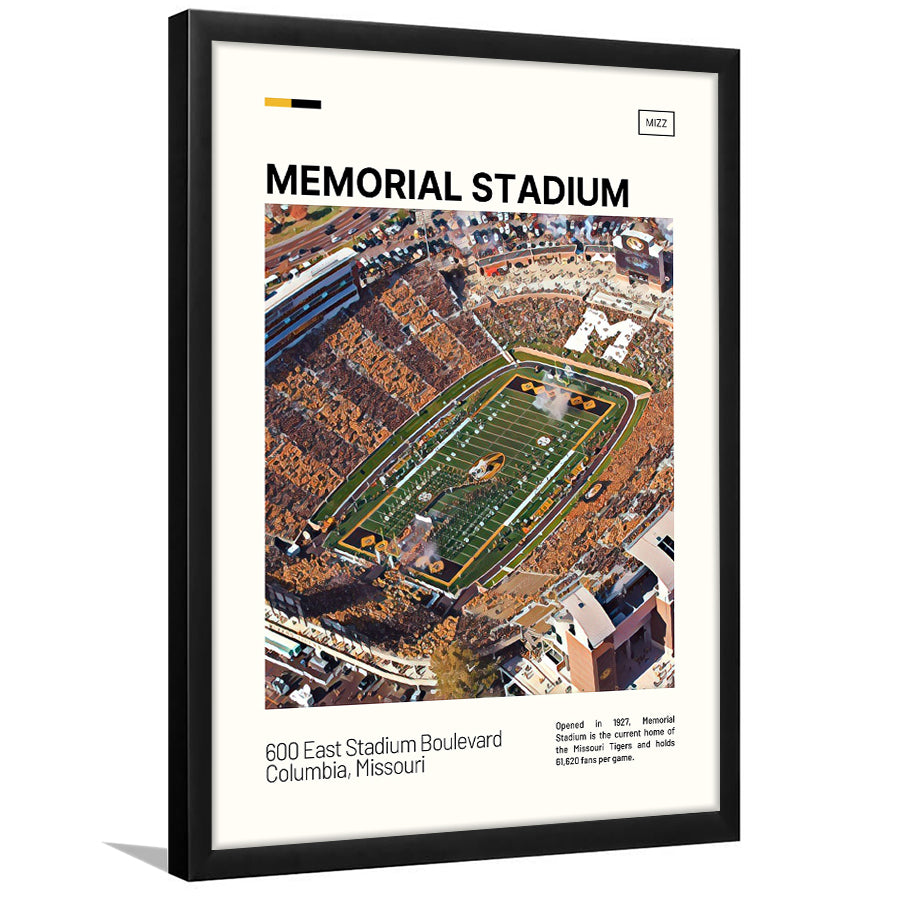 Memorial Stadium Print, Missouri Tigers Stadium Art, Gifts for him, Sport Art, Framed Art Print Wall Decor