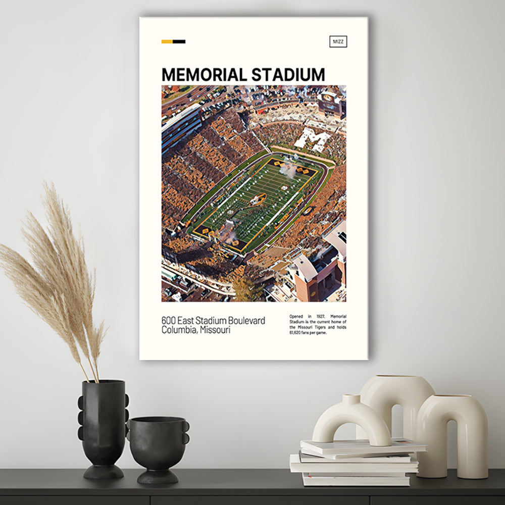 Memorial Stadium Print, Missouri Tigers Stadium Canvas Art, Fan Gifts, Sport Art, Canvas Print Wall Art
