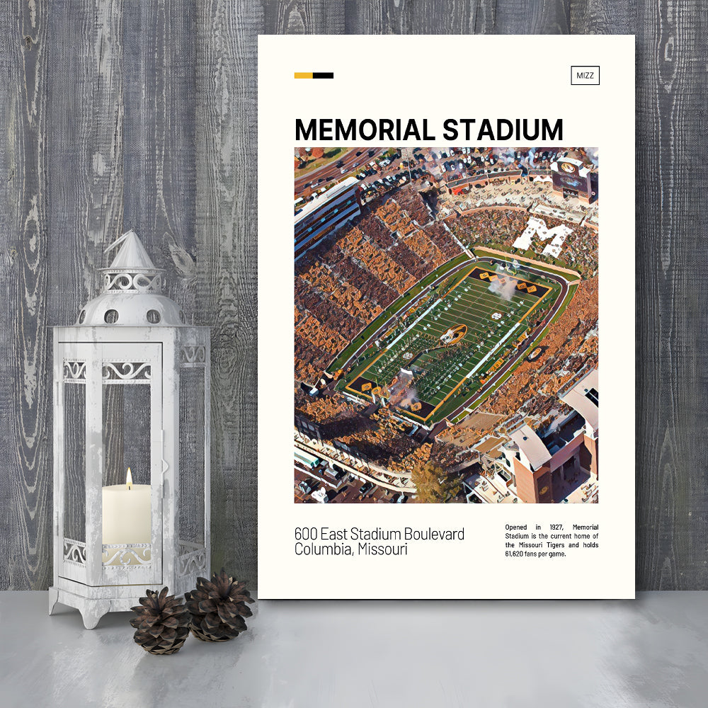 Memorial Stadium Print, Missouri Tigers Stadium Canvas Art, Fan Gifts, Sport Art, Canvas Print Wall Art