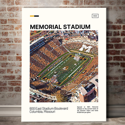 Memorial Stadium Print, Missouri Tigers Stadium Canvas Art, Fan Gifts, Sport Art, Canvas Print Wall Art